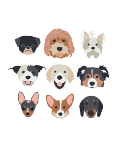 New Puppy Dog Faces (2.0) Posters for party and wall decor