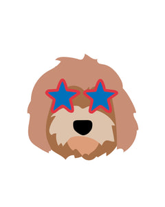 Patriotic Puppy Dog Faces Posters for 4th of July party and wall decor