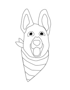 Patriotic 4th of July Puppy Dog Faces Coloring pages