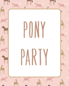 Horse and Pony Party Pack - Invitation, Posters, Thank You