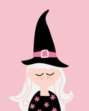 Load image into Gallery viewer, Witch Faces Halloween Decor Wall Art Posters - pink
