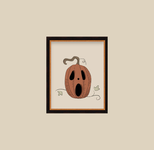 Vintage Halloween Illustration Posters Jack O Lantern Pumpkins