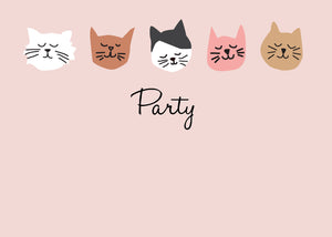 Kitty Cat Party Pack Pink -  Invitation, Posters, Cards