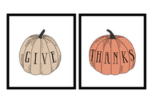 Load image into Gallery viewer, Give Thanks Thanksgiving Pumpkin Illustrations
