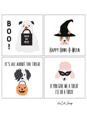Halloween Puppy Dog Faces Cards