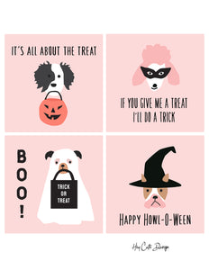 Halloween Puppy Dog Faces Cards