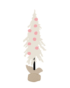 Scandi Reindeer, Gnomes and Christmas Trees - Pink