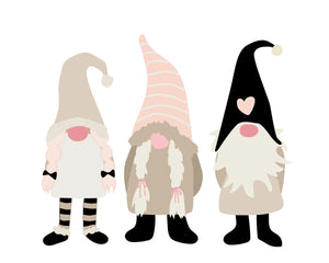 Scandi Reindeer, Gnomes and Christmas Trees - Pink