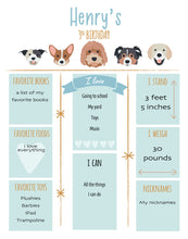 Load image into Gallery viewer, Blue Birthday Poster for Puppy Parties- Custom design