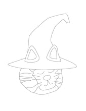 Load image into Gallery viewer, Halloween Kitty Cat Faces Coloring Pages