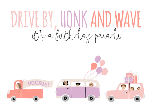 Drive By Birthday Party Invitation and Poster