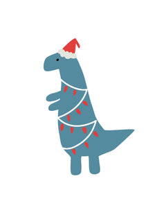 Christmas Dinosaurs - Blue