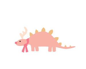 Christmas Dinosaurs - Pink