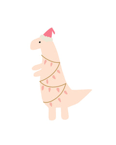 Christmas Dinosaurs - Pink