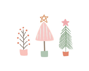 All the Trees Christmas Holiday Wall art and Cards - pastel