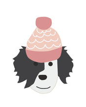 Load image into Gallery viewer, Puppy Dogs in Winter Holiday Hats Pink -  Posters for wall and party decor