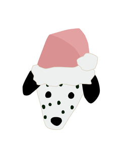 Puppy Dogs in Winter Holiday Hats Pink -  Posters for wall and party decor
