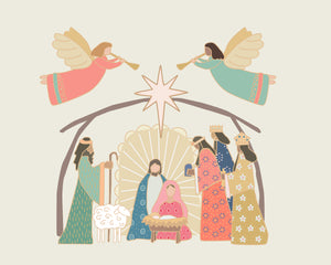 Joy to the World Nativity Christmas Wall Art Poster