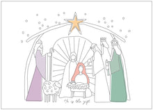 Load image into Gallery viewer, Christmas Nativity Coloring Card Pages