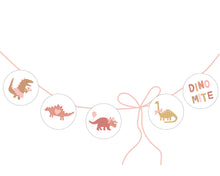 Load image into Gallery viewer, Dinosaur Party circles - pink