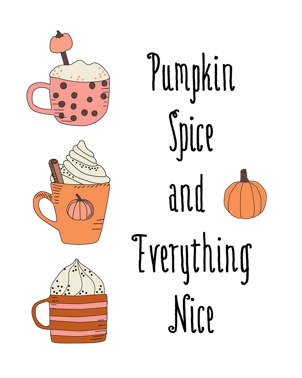 Pumpkin Spice Illustration Posters