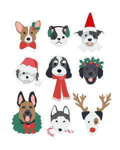 Christmas Holiday Puppy Dog Faces - New