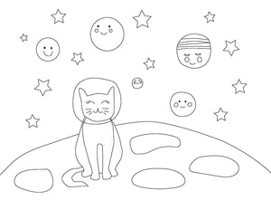 Space Cats Coloring Pages