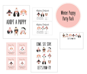 PUPPY PARTY AND POSTER COLLECTION - Original puppies in winter hats