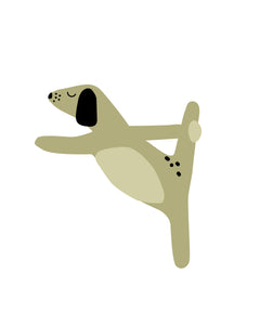 Yoga Exercise Puppy Dog Digital Illustrations